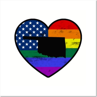 Oklahoma United States Gay Pride Flag Heart Posters and Art